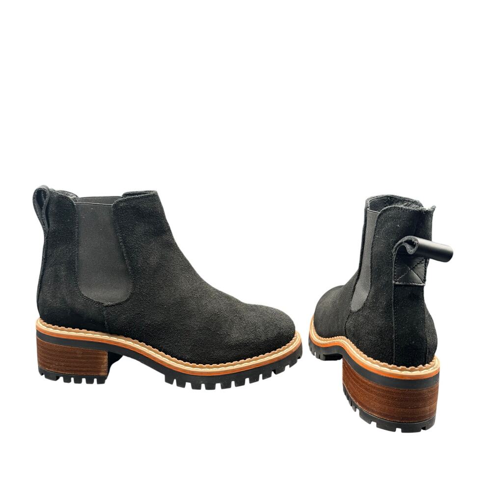 Bertuchi Suede Chelsea Ankle Boots Lug Sole Block Heel EU 39 US 8 8.5